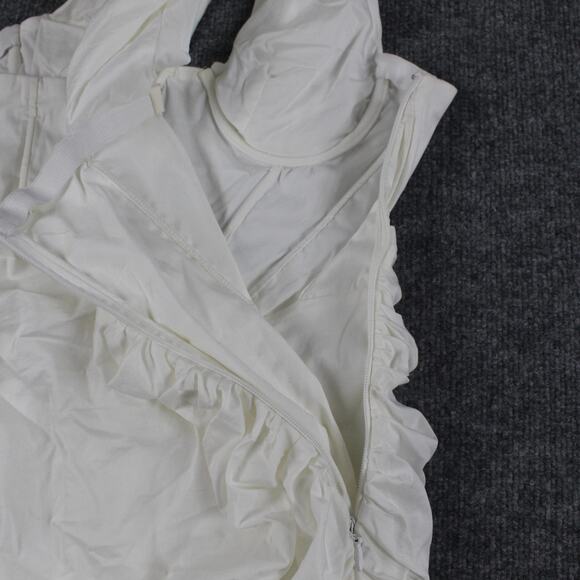 House Of CB Dress Large Clementine Cut Out Asymmetric White Mini Chic Party Sexy - Picture 9 of 14